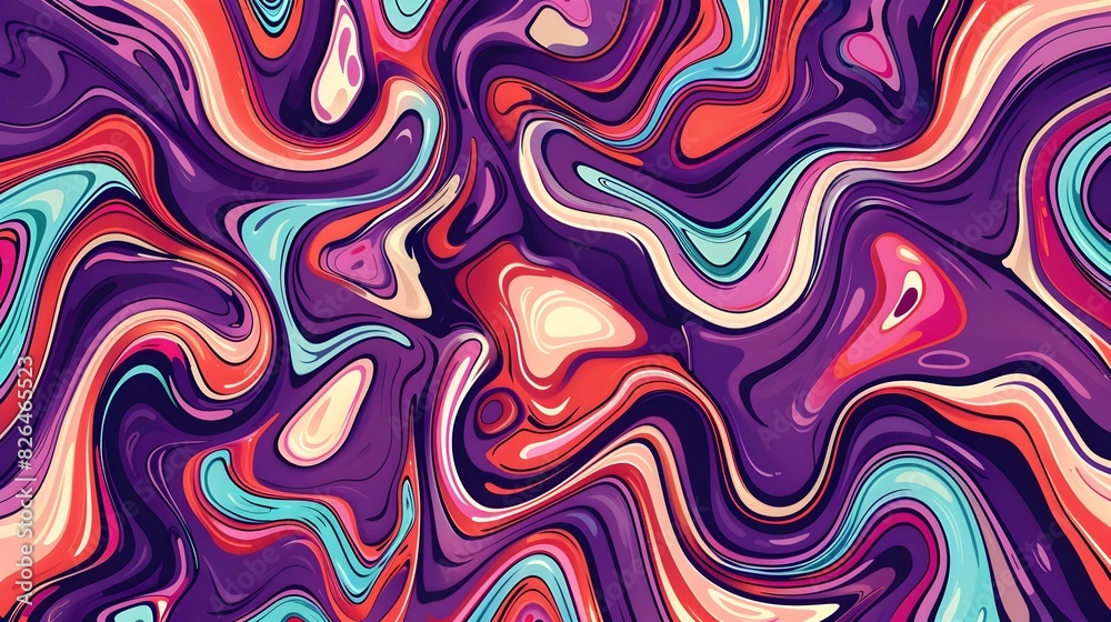 Mesmerizing Fluid Waves of Vibrant Colours and Abstract Patterns Captivating the Senses and Transporting the Viewer to a Dreamlike Otherworldly