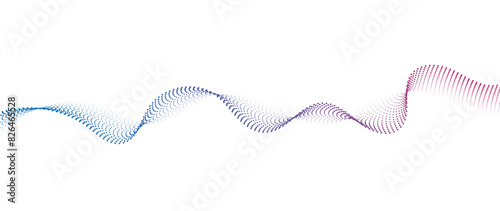 Flowing Dot Wave halftone gradient pattern on transparent background