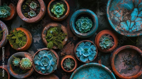 a diverse collection of succulents  showcasing their unique shapes and vibrant colors.
