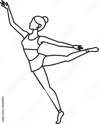 silhouette of a ballerina dancing illustration black and white