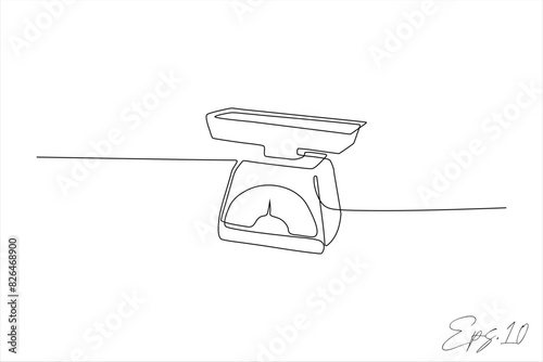 scales continuous line vector illustration