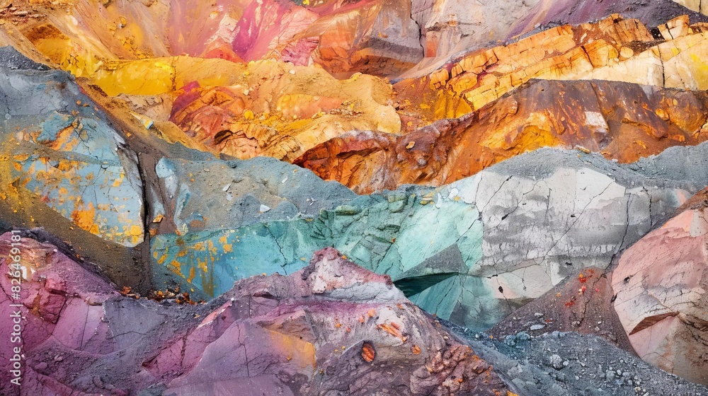 Obraz premium Photo of a scenic and colorful view of a gold mining site