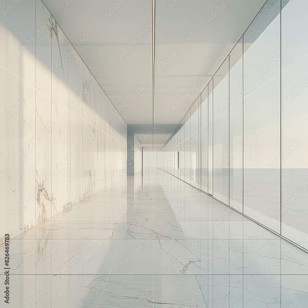 Contemporary minimalist empty interior with blank wall. 3d render illustration mock up. Contemporary minimalist empty interior with blank wall. 3d render illustration mock up.