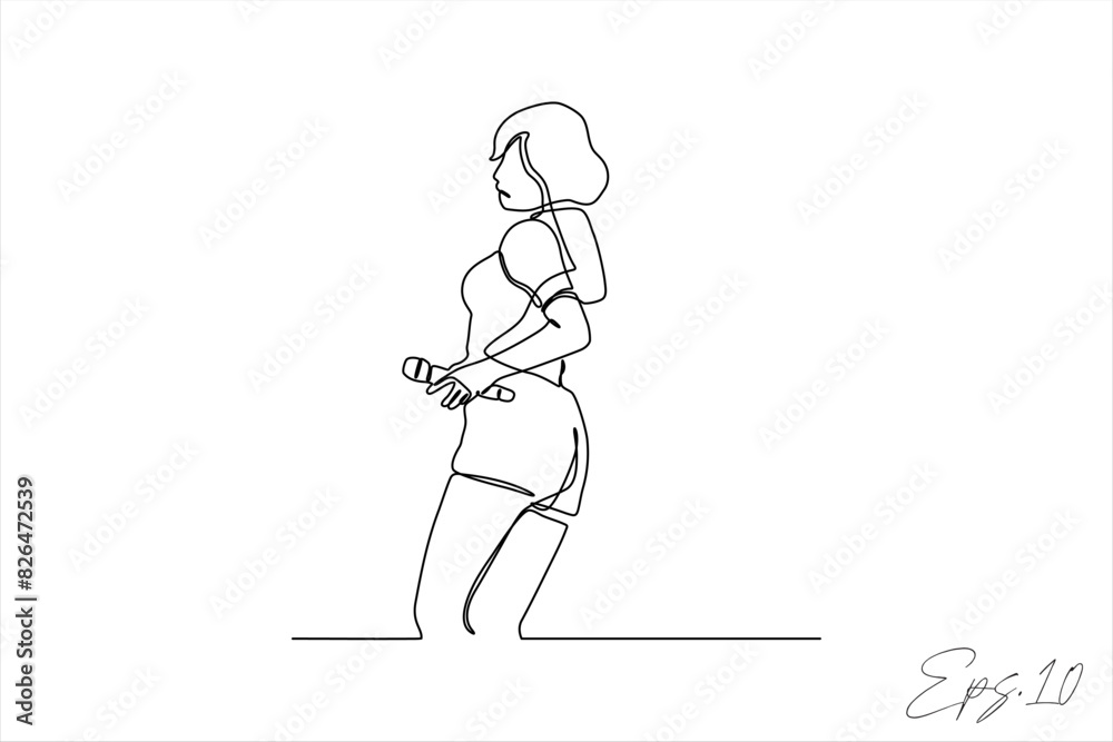 female singer continuous line vector illustration female singer continuous line vector illustration
