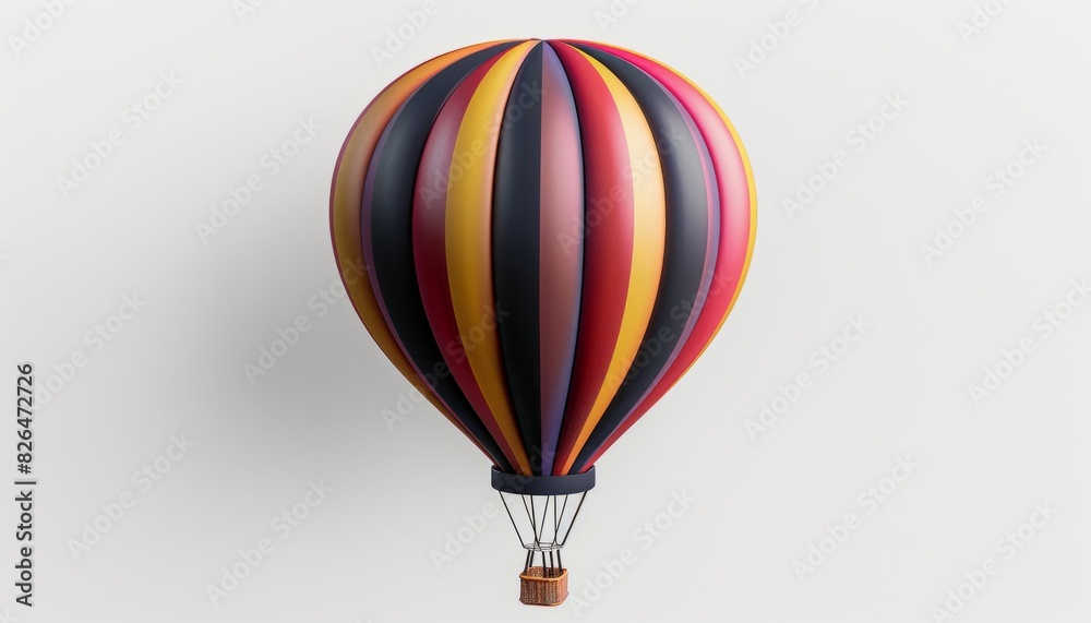Fototapeta premium A 3D-rendered image of a hot air balloon isolated on a PNG background, great for thematic designs or creative projects
