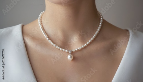 A timeless classic: A white pearl necklace never goes out of style