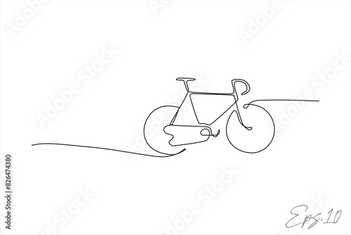 racing bike continuous line vector illustration