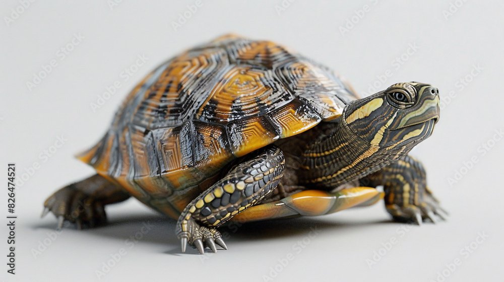 Fototapeta premium 3D rendering of a playful puppy on a white background