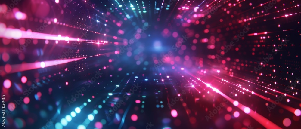 Abstract digital background with vibrant red and blue lights, representing technology, data and futuristic concepts. Abstract digital background with vibrant red and blue lights, representing technology, data and futuristic concepts.