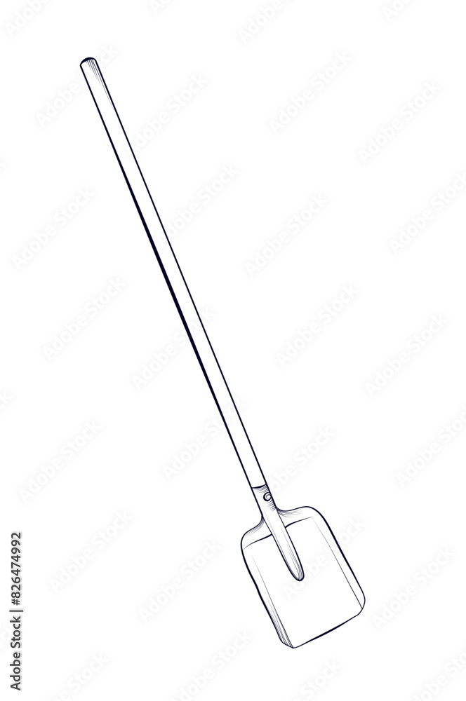 hand drawing of a shovel vector illustration hand drawing of a shovel vector illustration