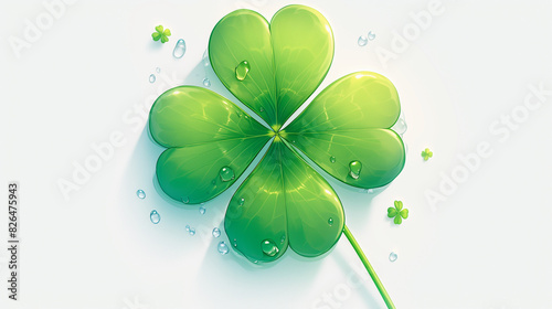 illustration of four leaf clover isolated on white background