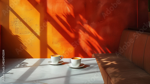 coffee cup on table in mode...