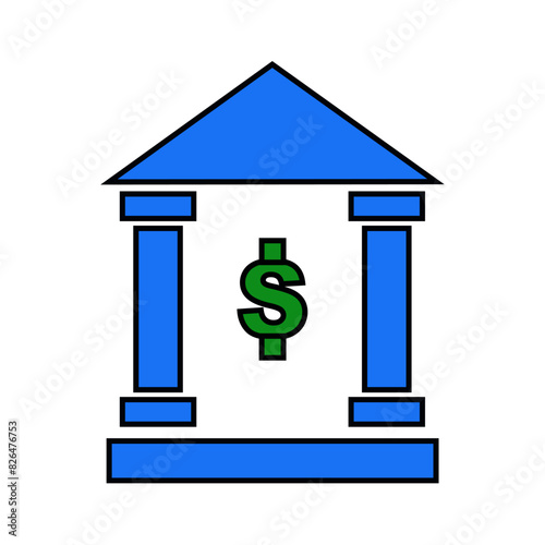 simple banking logo with abstract building. flat linear trend modern logotype of financial institution or graphic art design on white background. concept of