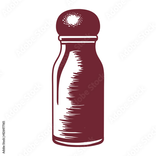 Wooden Pepper and Salt Grinder Mill Shaker Illustration