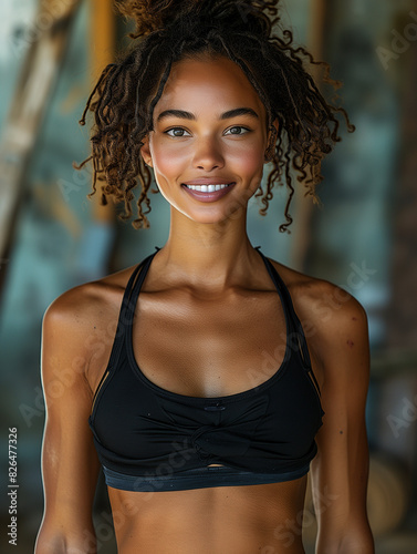 portrait of a woman with gy...