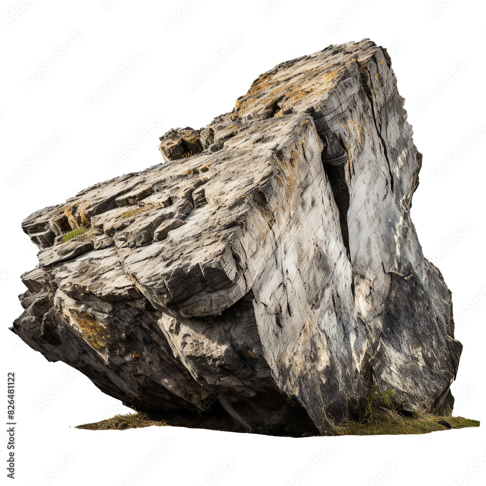 Large isolated rock with rough surface transparent background Large isolated rock with rough surface transparent background