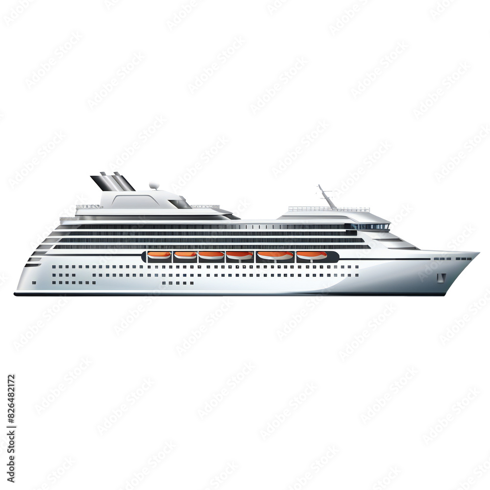 Luxury cruise ship vector illustration on transparent background Luxury cruise ship vector illustration on transparent background