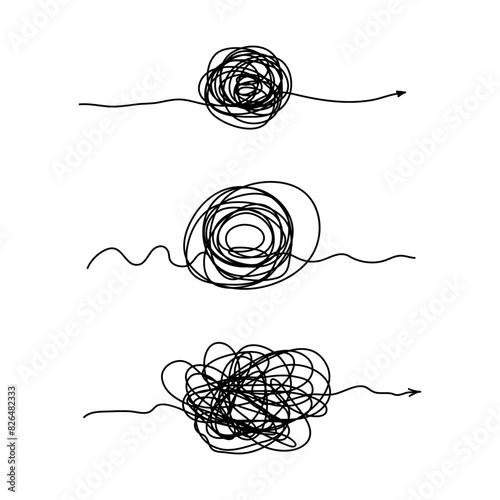 Tangled scribble logo icon sign Hand drawn ink sketch Decorative scrapbooking element Doodle abstract design style Fashion print for educational card flyer banner poster cover book ad flyer sticker