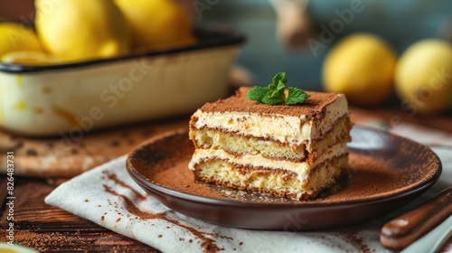 Wallpaper Mural Lemon Tiramisu, adorned with zesty lemon zest and creamy mascarpone layers, tempting the taste buds with its citrusy sweetness. Torontodigital.ca