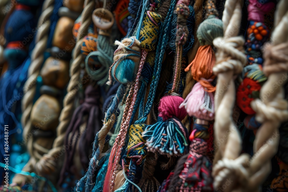 A vibrant collection of textiles, showcasing an array of colors and patterns that suggest cultural or traditional significance. A vibrant collection of textiles, showcasing an array of colors and patterns that suggest cultural or traditional significance.