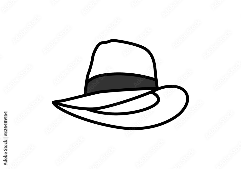 Icono negro de sombrero en fondo blanco. Icono negro de sombrero en fondo blanco.