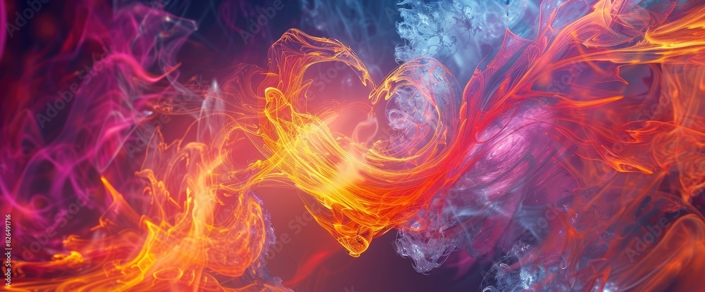 An Abstract Heart Pulsating With Vibrant Energy, Abstract Background Images An Abstract Heart Pulsating With Vibrant Energy, Abstract Background Images