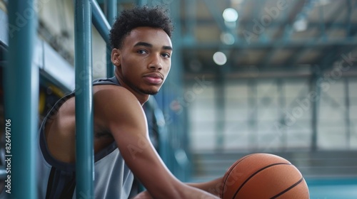 Young black basketball player preparing for sports training. , 4k HD wallpapers, backgrounds, generated by AI.Dynamic Multiethnic Basketball Players in Action. 4K HD Wallpaper. © Da