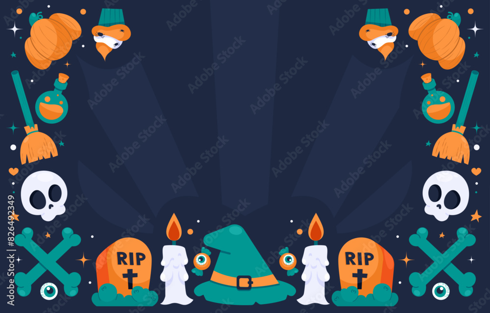 Halloween background with ornaments vector Illustration Halloween background with ornaments vector Illustration