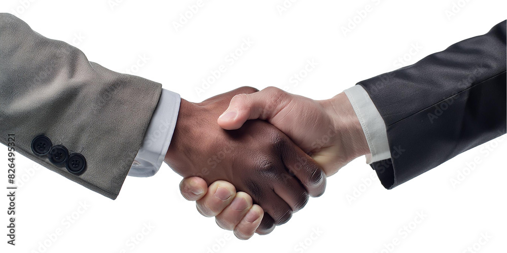 Obraz premium Businessmen Handshake Isolated On Transparent Background