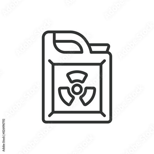 Nuclear fuel, in line design. Nuclear, Fuel, Energy, Power, Radioactive, Uranium, Reactor on white background vector. Nuclear fuel editable stroke icon.