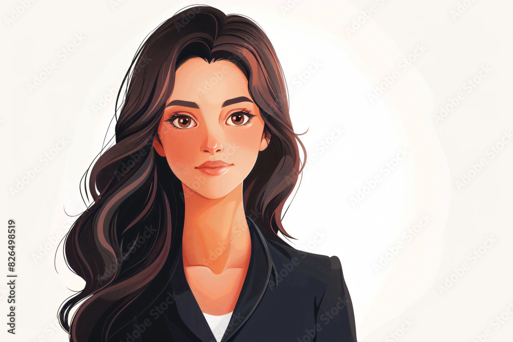 Elegant illustration of a businesswoman in a stylish outfit, perfect for professional and corporate-themed designs Elegant illustration of a businesswoman in a stylish outfit, perfect for professional and corporate-themed designs