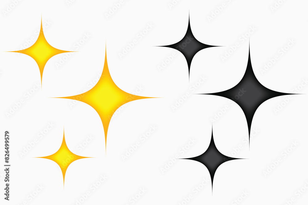 Sparkle star icons. Shine icons. Stars sparkles vector