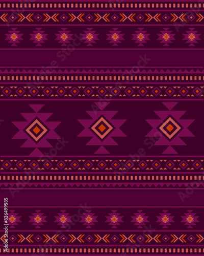 Navajo aztec southwest geometric seamless pattern fabric colorful design for textile printing