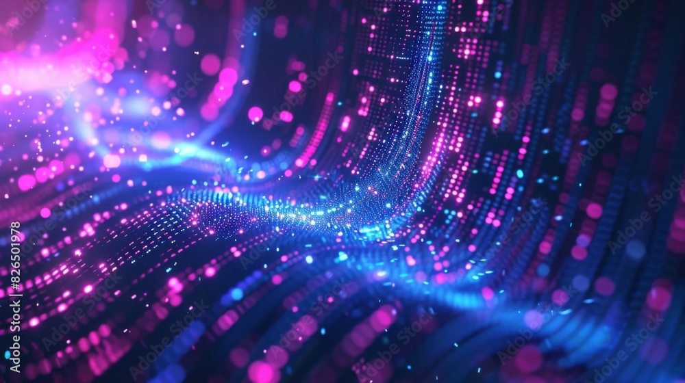 Fototapeta premium Abstract Blue Glowing Digital Network: Technology Concept Banner Design, futuristic concept