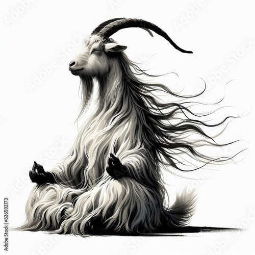 illustration yoga goat
