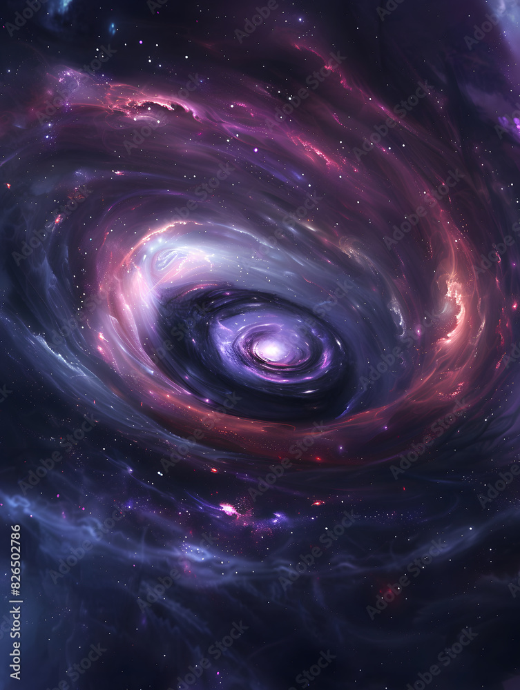 Swirling black hole emits mesmerizing melody, bending fabric of space-time with harmonious vibrations. Swirling black hole emits mesmerizing melody, bending fabric of space-time with harmonious vibrations.