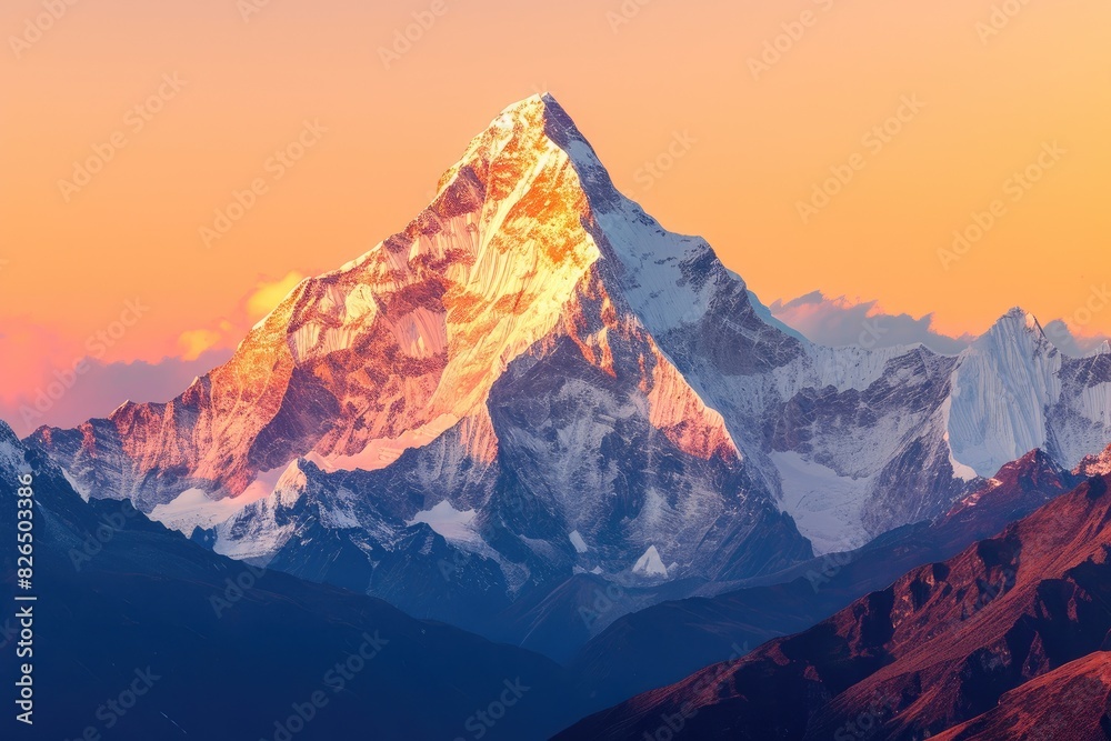 Mountain Majesty: Golden Light Over High Peaks