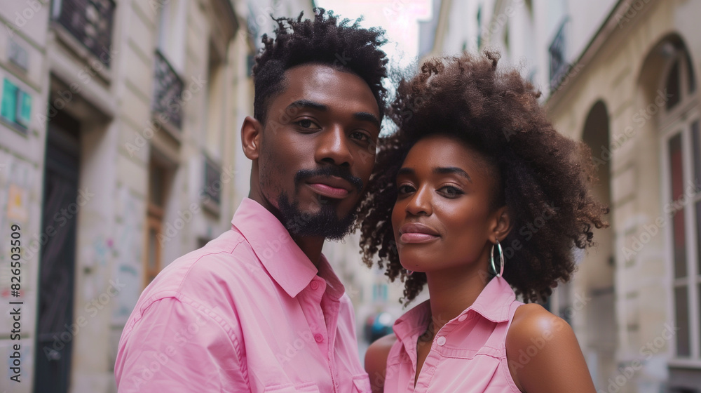 Man and woman (black couple) in Paris Man and woman (black couple) in Paris