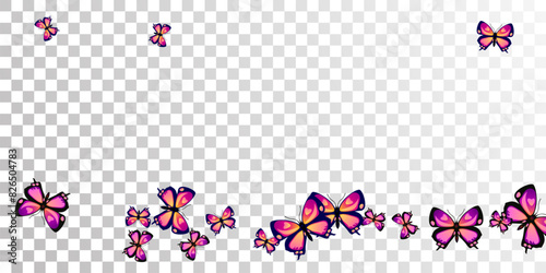 Exotic purple butterflies isolated vector illustration. Spring little insects.