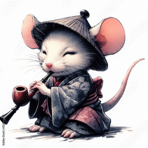 The mouse is playing the flute
