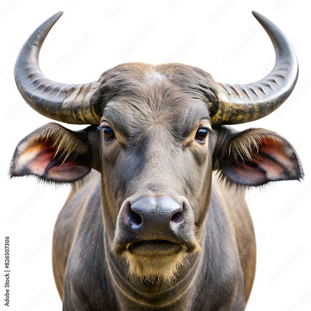 Fototapeta premium thai buffalo, front view isolated on background