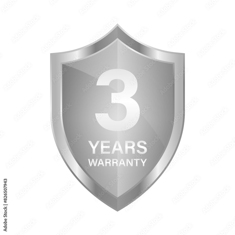 3 Years Warranty. Warranty Sign. Vector Illustration Isolated on White Background. 3 Years Warranty. Warranty Sign. Vector Illustration Isolated on White Background.