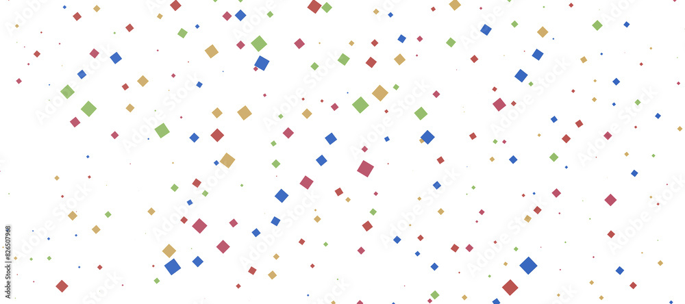Multicolored confetti on white Multicolored confetti on white