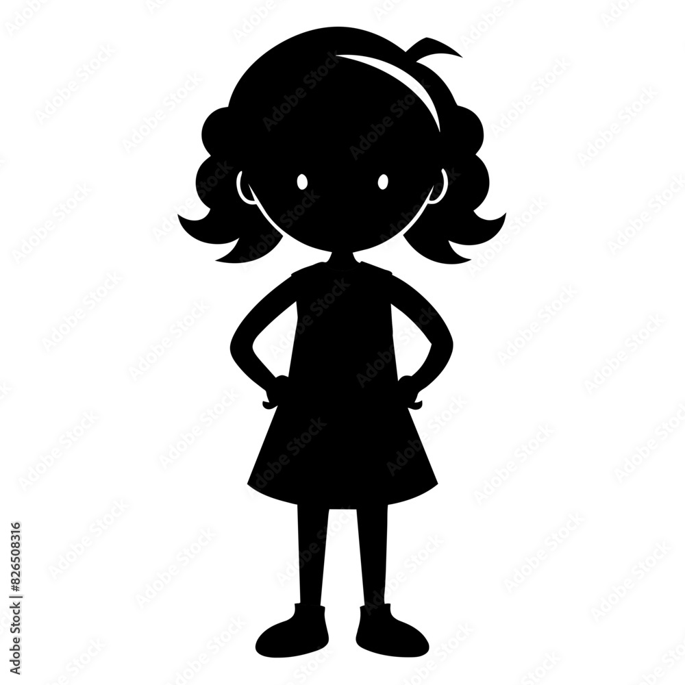 Fototapeta premium silhouette of a toddler girl