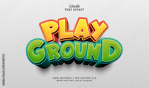 Playground Editable Text Effect Style 3d Vintage cartoon