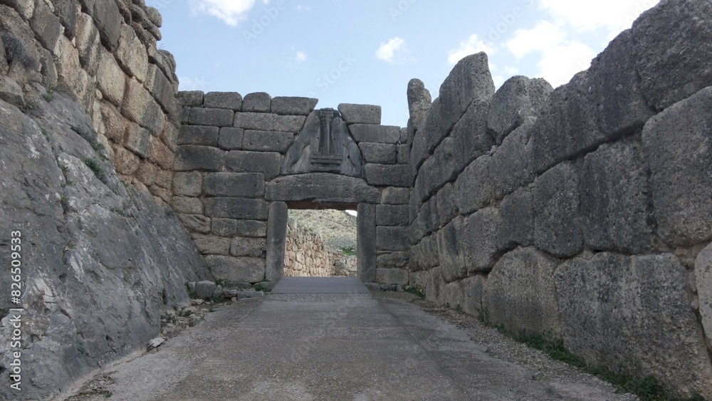 Greece 05,25,24 Archaeological site of ancient citadel of Mycenae , north-eastern Peloponnese, Greece - Greek settlement of the 12th century BC. e. with the ruins of the acropolis Agamennone