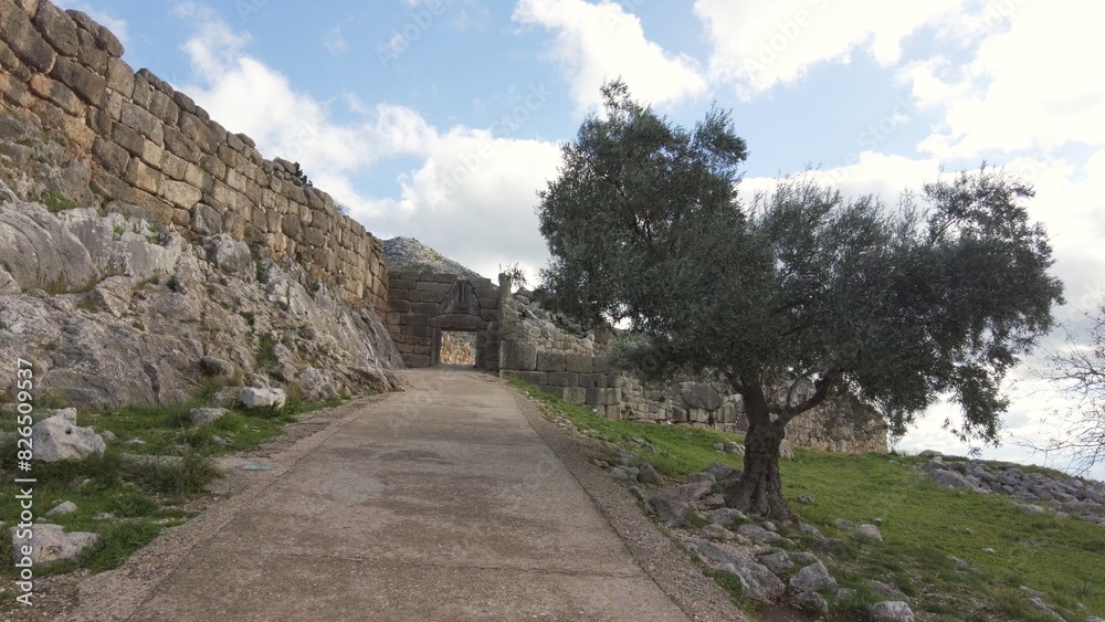 Greece 05,25,24 Archaeological site of ancient citadel of Mycenae , north-eastern Peloponnese, Greece - Greek settlement of the 12th century BC. e. with the ruins of the acropolis Agamennone