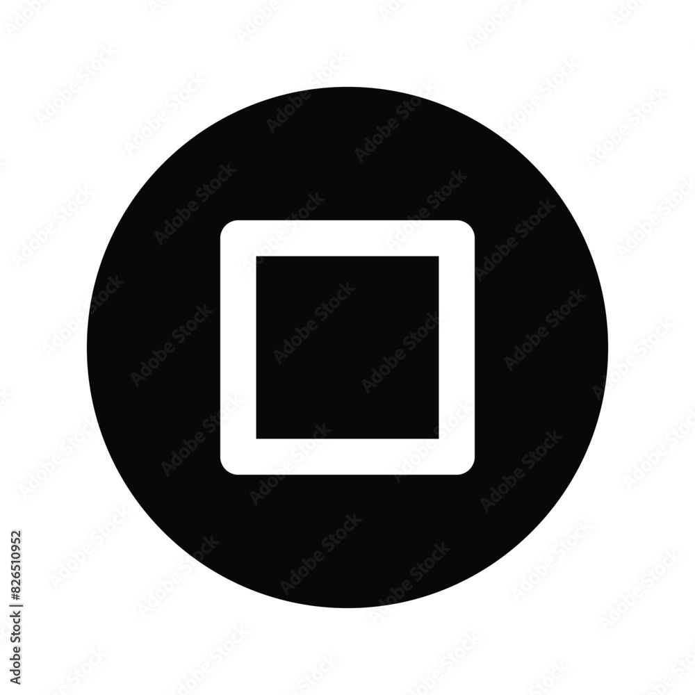 Stop button icon, simple vector design. Stop button icon, simple vector design.