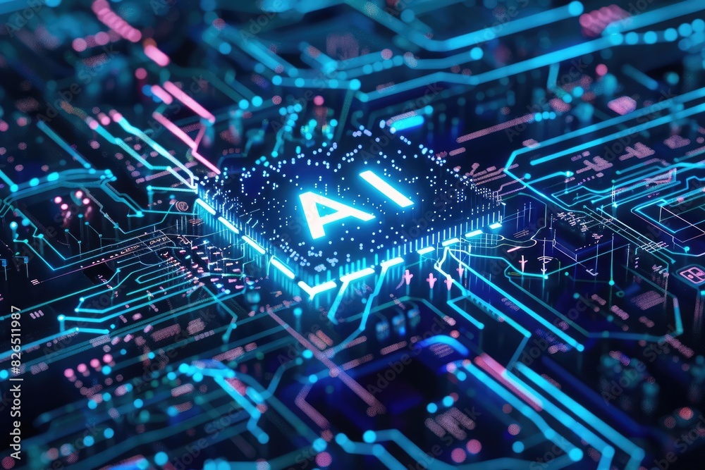 Artificial Intelligence (AI) concept, Abstract AI processor and quantum computer background. Artificial Intelligence (AI) concept, Abstract AI processor and quantum computer background.