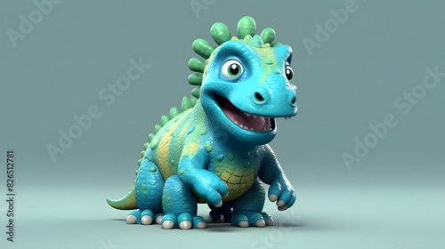 Pachycephalosaurus 3d cartoon